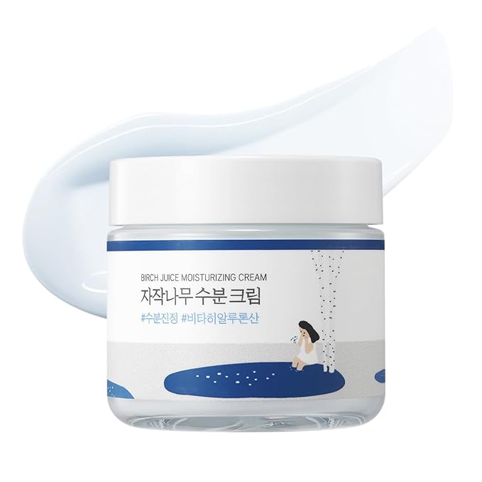 ROUND LAB Hydrating Face Moisturizer Duo for Sensitive Acne-prone Skin, Birch Juice Moisturizing Cream and Dokdo Cream,2.71 Fl Oz Lightweight Daily Face Cream Set, Barrier Cream, Korean Skin Care