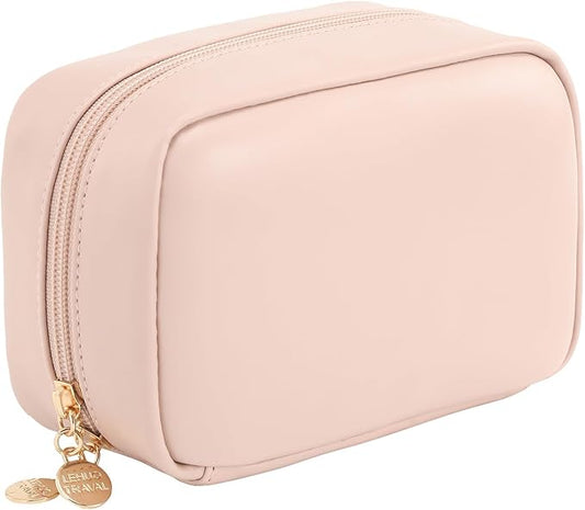 Small Cosmetic Bag Zipper Pouch Travel Makeup Bag for Women Portable Lipstick pouch Purse Waterproof Makeup Organizer Great Gifts Pink