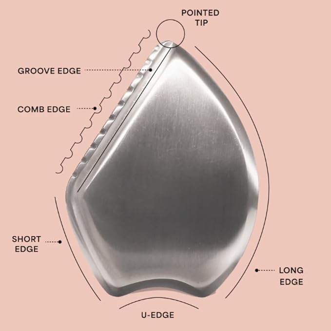 WILDLING Empress Platinum Gua Sha | Facial Gua Sha | Stainless Steel | Maximium Lifting + Sculpting + Contouring + Toning + De-Puffing