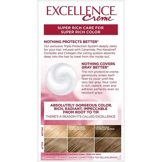 L’Oreal ParisExcellence Creme - 7-1/2A Medium Ash Blonde (Cooler) 1 Each (Pack of 9)