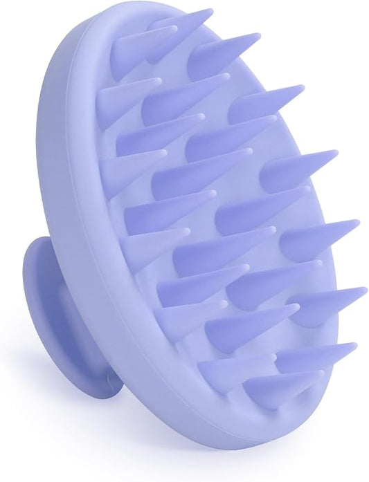 Silicone Scalp Massager, Scalp Scrubber for Hair Growth with Soft Bristles, Scalp Exfoliator Brush Dandruff Removal Shampoo Brush for Wet Dry Scalp Care (Light Purple)