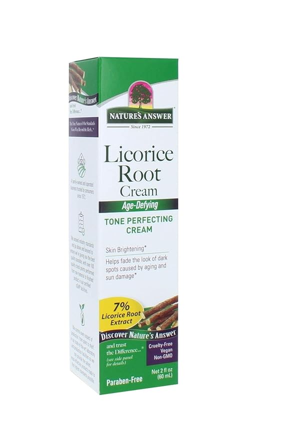 Nature's Answer Licorice Root Cream – Skin Tone Perfecting Moisturizer with 7% Licorice, Shea Butter – Age-Defying Face & Hand Cream – 1.7 oz – Alcohol & Paraben Free