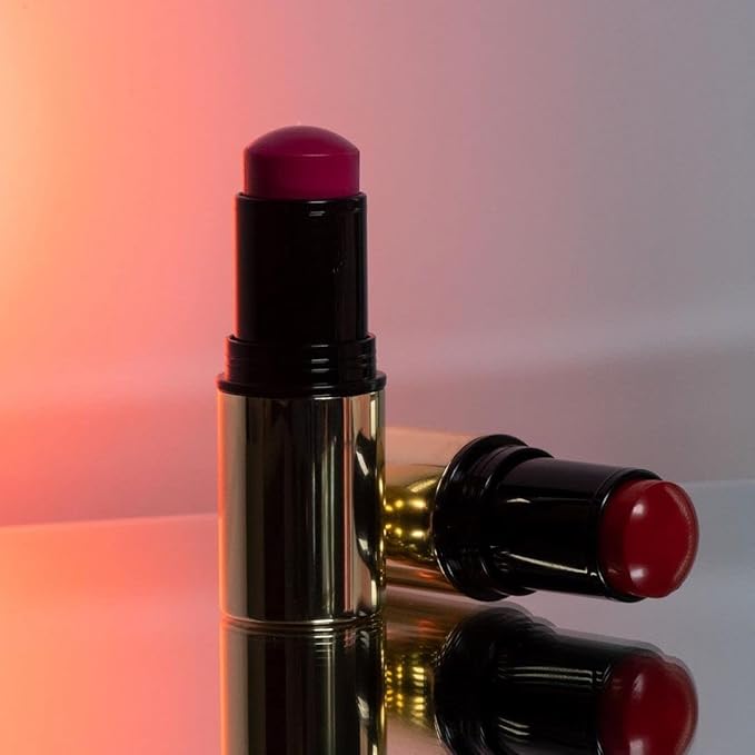 MAKE Beauty Heat Stroke Cream Blush Stick for Cheeks with Natural Hydrating Dewy Finish. Creamy Gel Blush Balm - Shade Scorched, Brick Red Cheek Tint