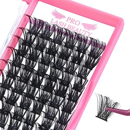 PRO LASHBEAUTY Cluster Lashes, 72 Pcs Individual Lashes, Lash Clusters DIY Eyelash Extension, Super Thin Band Reusable Soft & Comfortable (Into You-01-D-12mm)