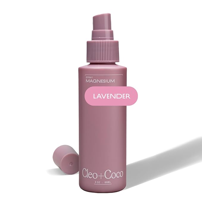 Cleo+Coco Functional Magnesium Lavender Spray for Sleep (3.0 oz), Multi-Use Deodorizing & Soothing Body Spray for Women and Men, Aluminum-Free & Vegan