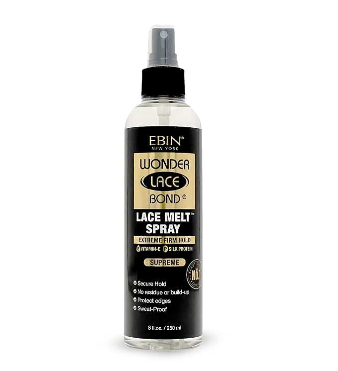 EBIN NEW YORK Wonder Bond Melting Spray 8oz/ 250ml - Extreme Firm Hold (Supreme) | No Reside, Long Lasting Formula with Protecting Edges, Gives Undetectable and Natural Look