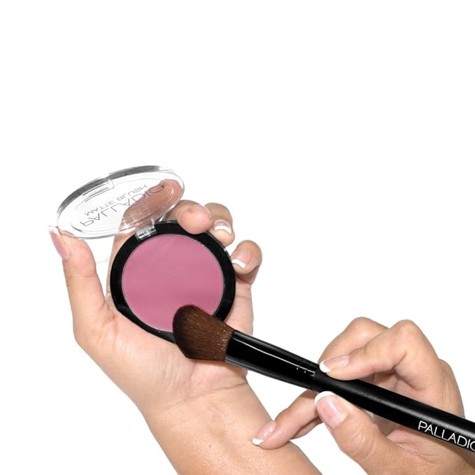 Palladio Powder Brush, Large All Over Face Makeup Brush, Buffs Loose Powder, Flawless Blending, Smooth Finish, Synthetic Natural Bristles, Soft Feel, Comfortable Grip, Professional Application