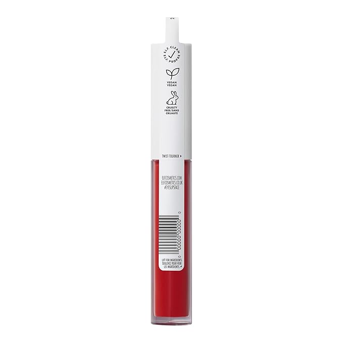 e.l.f. Lip Lacquer, Nourishing, Non-Sticky Ultra-Shine Lip Gloss With Sheer Color, Infused With Vitamins A & E, Vegan & Cruelty-Free, Cherry Bomb