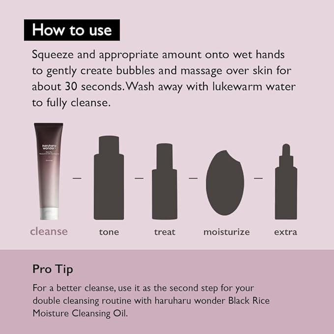 HARUHARU wonder Black Rice Moisture 5.5 Soft Cleansing Gel, Gentle Daily Cleanser, Low 5.5pH, Moisture Balance, Soap Free, For Sensitive Skin, Holiday Stocking Stuffer, Vegan, Cruelty-Free, 3.4 fl.oz