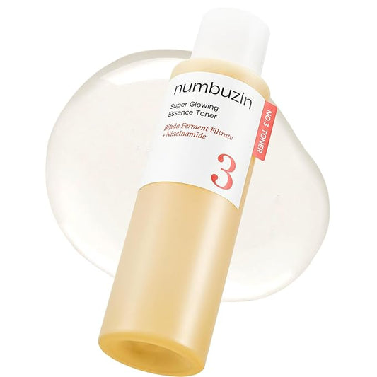 numbuzin No.3 Toner | Super Glowing Essence Toner | Skin Radiance, Zero Pore, Skin Tightening, Skin Texture, Hydration | Fermented Ingredients, Niacinamide, Galactomyces | 6.76 fl. oz.