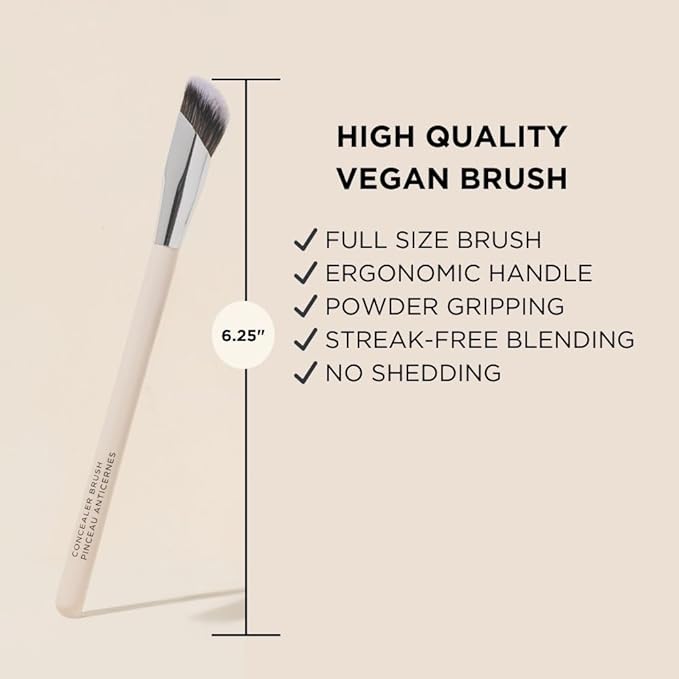 HALEYS Kabuki and Concealer Brush DUO, VEGAN + CRUELTY-FREE, Sustainable Wood, Airbrushed Finish For Creams, Liquids, Powder, Streak-free, Perfect Blending, Buffs, Blurs, Smooths with Control