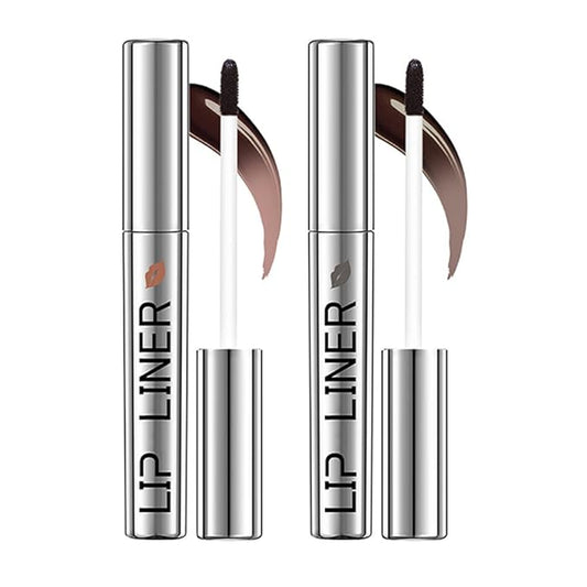 2PC Pipe-off lip liner stain,light brown/dark brown/burgundy long-lasting,line tattoo high-color Tint,Smudge-Proof,Waterproof,Nude Matte Tint,Non-Fading, Full Coverage(#3+#4)