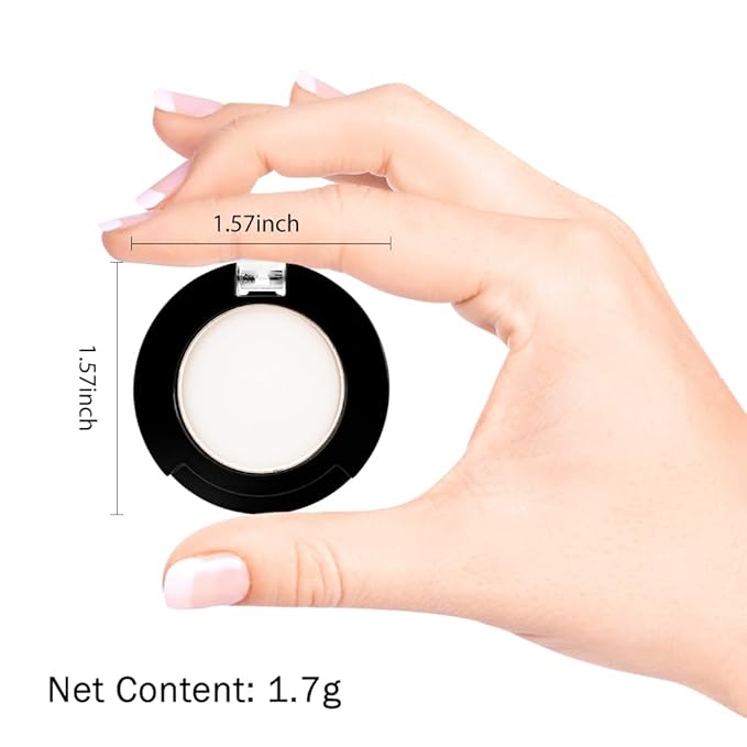 Single Matte Eyeshadow Makeup Palette, Neutral Ivory White Eyeshadows Singles, Monochrome Eye Shadow Palette Makeup for Women, de sombras de ojos, Highly Pigmented Daily Evening Girls Eyeshadow
