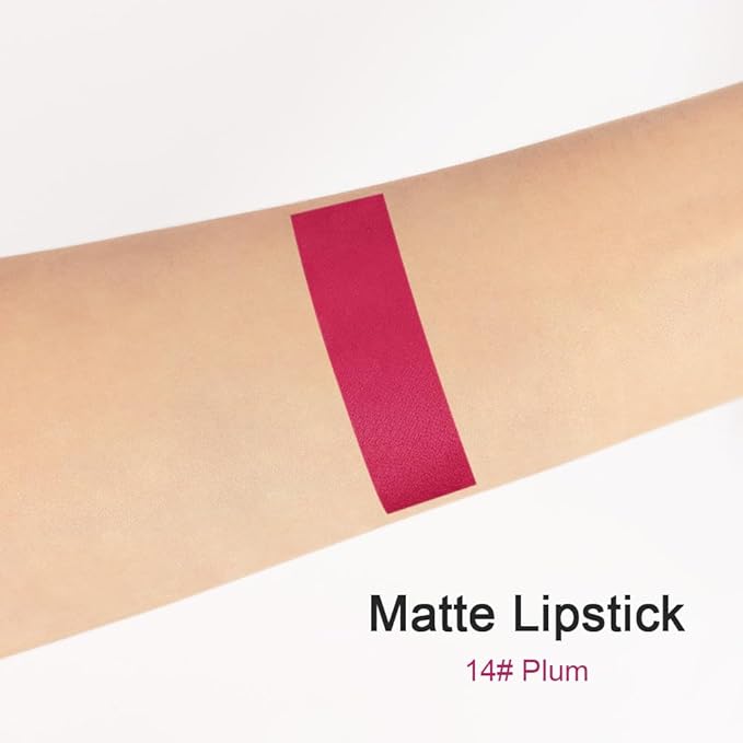 BINGBRUSH Smooth Longwear Lipstick Pack Set, Matte Color Stick Ultimate Lip Crayon for Makeup Collection - Waterproof Velvet Lipgloss Lip Stain (14#)