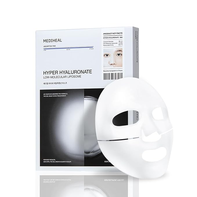 Mediheal Hyper Hyaluronate_Deep Hyaluonate MasK 4pcs | Deep Hydration Gel Mask for Quock Soothing Concentrated Moisturizing with Non-Irritating Ingredients | 30mins Quick Care