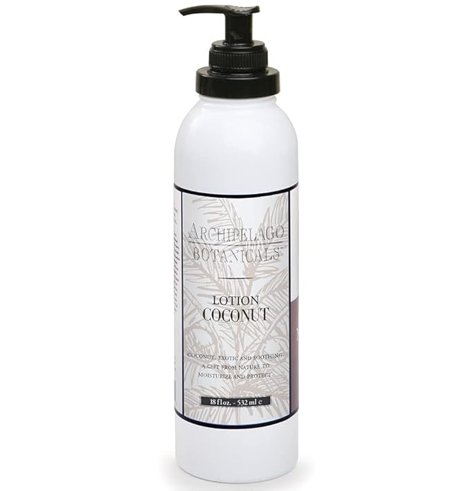 Archipelago Botanicals Coconut Moisturizer, Nourishing Coconut Body Lotion for Hydrated, Vibrant Skin, Paraben Free, Phthalate Free, 18 oz