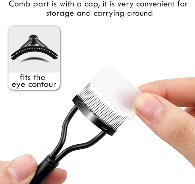 KINGMAS Eyelash Comb Separator, Eye Lash Separator Eyelash Definer Mascara Comb Applicator with Cover - Arc Designed