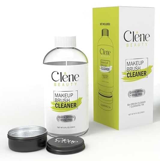 Makeup Brush Cleaner - Makeup Brush Cleaner Solution - Rinse Free - Quick Drying Make up Brush Cleaner - Removes Oily Foundation - Deep Cleaning for Makeup Brushes (8 oz Kit)