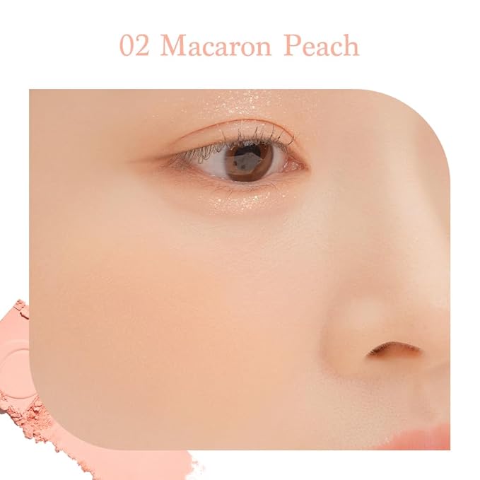 Dasique Blending Mood Cheek #03 Peach Blending l Vegan, Cruelty-Free l 4 Blendable Shades in Lightweight, Long-lasting, Smooth Powder