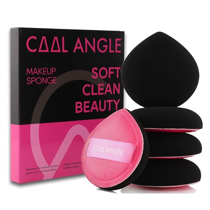 5Pcs Makeup Sponge Latex-Free Soft Blender Sponge Perfect for Liquid Foundation Concealer Cream Powder, Beauty Sponge Gift Set for Long-lasting and Natural Makeup, Pink, Medium