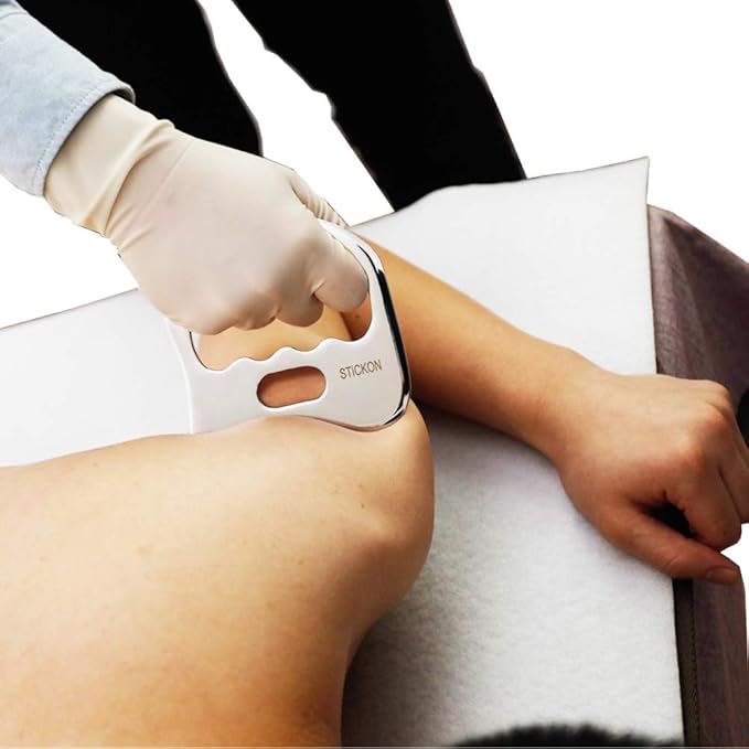 STICKON Stainless Steel Gua Sha Scraping Massage Tool IASTM Tools Great Soft Tissue Mobilization Tool (K Shape)