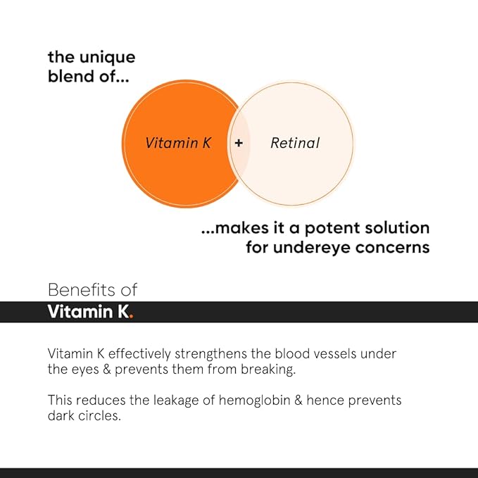 Minimalist Caffeine Eye Cream with Retinal & Vitamin K for Dark Circles, Puffiness, Bags Under Eyes, Wrinkles & Fine Lines | For Women & Men | 0.49 oz / 14 gm