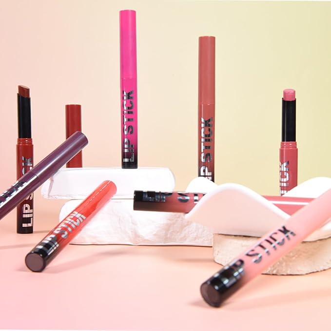 Matte Lipstick Crayon for Women, Pink Nude Lip Stick Pencil 24 Hour Long Lasting Waterproof, Non-Drying Hydrating Formula Lip Gloss Makeup, Vegan & Cruelty-Free, 01