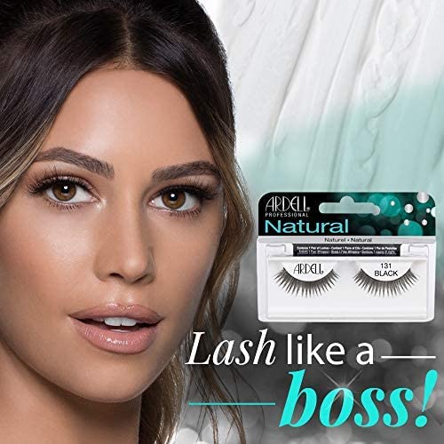 Ardell Natural Lashes False Eyelashes 131 Black - Soft & Wispy Volume Strip Lashes, 4 Pack
