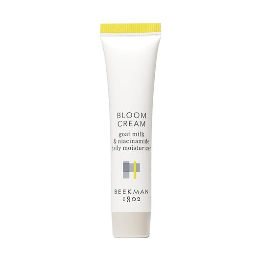 Beekman 1802 Bloom Cream Goat Milk Face Moisturizer, 15mL - Lightweight, Gentle, Deeply Hydrating & Nourishes Skin Barrier - All Skin Types - Cruelty Free - Packaging May Vary