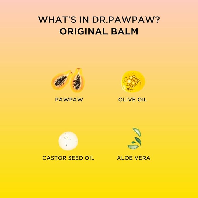 Dr. PawPaw Multipurpose Original Balm - Hydrating Lip Balm with Pawpaw, Aloe Vera and Olive Oil - Lip Moisturizer for Lips, Skin and Hair - 0.33 oz