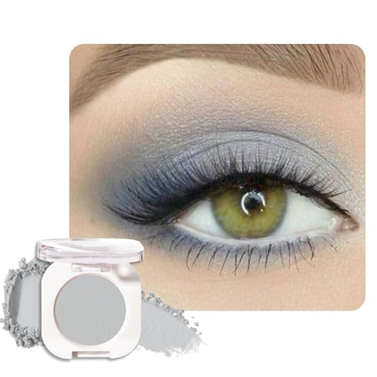 Smoky Gray Matte Eyeshadow Palette for Women, Single Monochrome Eye Shadow Makeup, Shiny Pressed Powder, Blendable Natural sombras para ojos, Holographic,Vegan,Travel -28