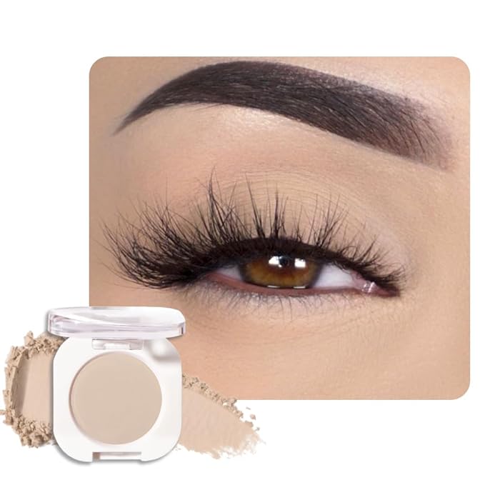Nude Brown Matte Eyeshadow Palette for Women, Single Monochrome Eye Shadow Makeup, Shiny Pressed Powder, Blendable Natural sombras para ojos, Holographic,Vegan,Travel -6
