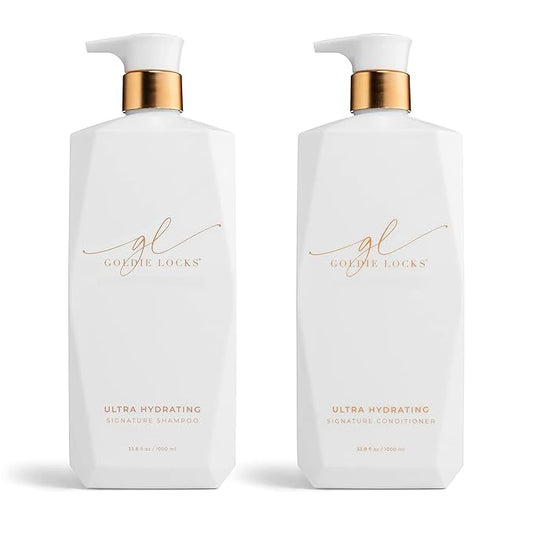 Goldie Locks Ultra Hydrating Shampoo & Conditioner Set - Sulfate-Free, Paraben-Free - for Frizz Control, Shine & Strength - Color Safe & Extension Safe - Protein-Free - 2 x 33.8 fl oz
