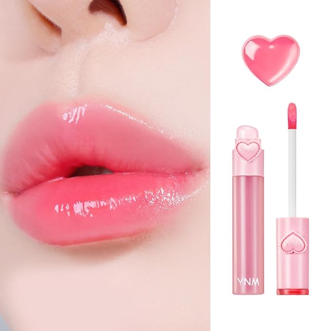 YNM Heart Jelling Tint, PEACH JELLING, Silicone Lip Brush Included, K-Beauty, Non-Sticky, Moisturizing, Smudge-Proof, Korean Lip Tint, Long-Lasting, Vivid Color, 0.09 oz