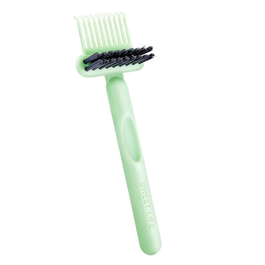 Hair Brush Comb Cleaning Tool Comb,2-in-1 Hair Brush Cleaner Tool, Portable Remover Rake for Removing Hair Dust, Home and Salon Use (Green)