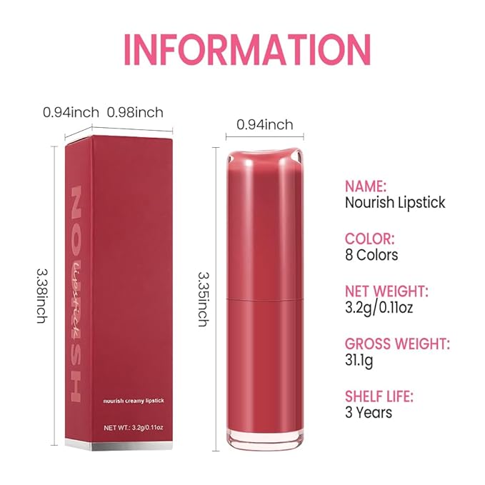 Honey Lipstick Tinted Lip Balm - Matte Tint Cream Lipsticks for All Skin Tones, Hydrating Lip Stain, Can be Buildable Blendable Nourishing Moisturizing Suitable for Women to Every Day Makeup 08