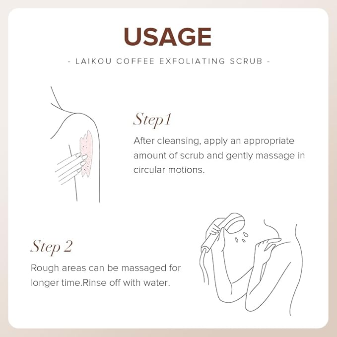 LAIKOU Coffee Body Scrub, Exfoliating Body Scrub, Scrub for Smooth and Soften Skin 350g / 12.35oz.