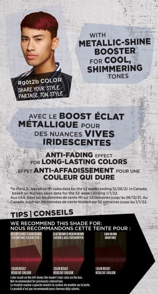 Got2b Metallics Permanent Hair Color, M65 Deep Red