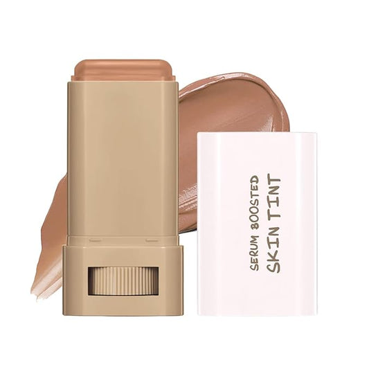 6 Colors Foundation Stick Beauty Balm Serum Boosted Skin Tinted Balm Concealer, Long-lasting Coverage, Even Skin Tone Portable Moisturizing Essence Stick (# 06, 0.64 Oz)