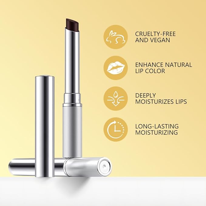 2Pcs Honey Lipstick Tinted Lip Balm, Sheer Hydrating Lip Stain for All Skin Tones, Natural Lightweight Lips Gloss Makeup for Women, Vegan & Cruelty-Free (Black & Pink)
