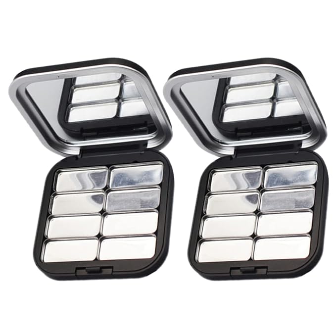 Beaupretty 2pcs Empty Lipstick Palette DIY Lipstick Lip Balm Blusher Containers Refillable Makeup Eyeshadow Storage Case Box with Mirror