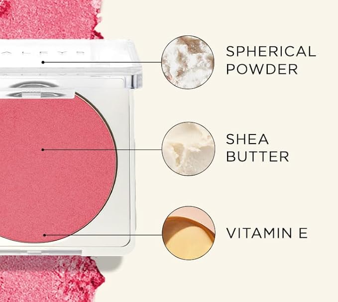 HALEYS Re-pop Smoothing Powder Blush (Tan Lines) - Pigmented, Easy Blending, Longwear, Buildable, Talc-Free, V + CF
