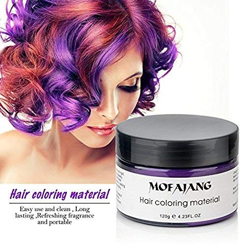 Purple Temporary Hair Color Wax -Washable Hair Dye for Men & Women, All-Day Hold Disposable Hair Styling Clays for Party, Cosplay & Daily 4.23 oz(1, Purple)