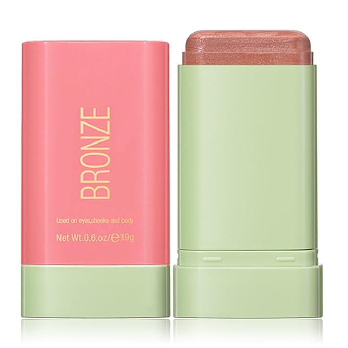 Multi-Use Makeup Blush Stick, Cream Blush Stick, Tinted Solid Moisturizer Stick for Cheek & Eyes & Lips, Waterproof Natural Nude Makeup, Suitable for All Skin (1#Warm Glow)