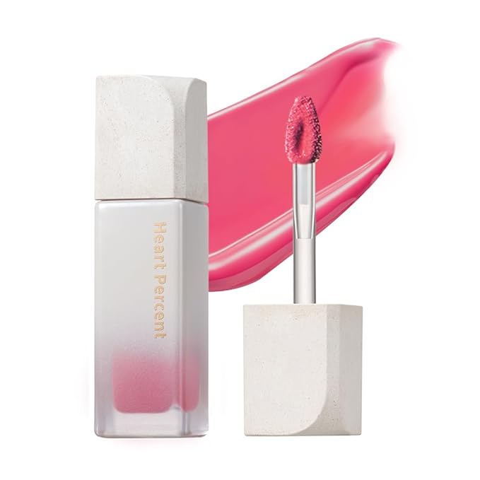 Heart Percent Dote On Mood Pure Glow Tint, Watery & Lightweight Moisturizing Lip Stain Long Lasting Liquid Lipstick 6.8g, #17. Flash Pink