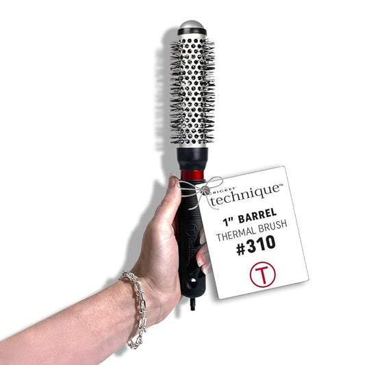 Cricket Technique Thermal Hair Brush #310 1” for Curling, and Styling – Heat-Retaining Barrel with Anti-Static Tourmaline Bristles, Round Thermal Brush, Ideal for All Hair Types