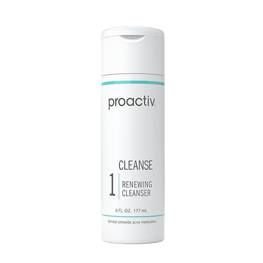 Proactiv Acne Cleanser - Benzoyl Peroxide Face Wash and Acne Treatment - Daily Facial Cleanser and Hyularonic Acid Moisturizer with Exfoliating Beads - 90 Day Supply, 6 Fl Oz