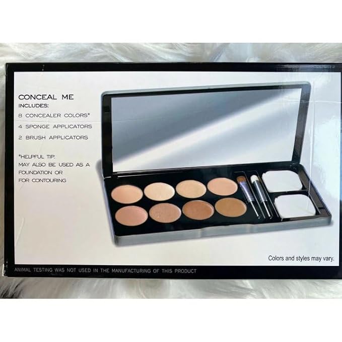Conceal Me Concealer Set With Concealer, Sponges, and Brush Applicators, 8 Colors Makeup Cosmetics