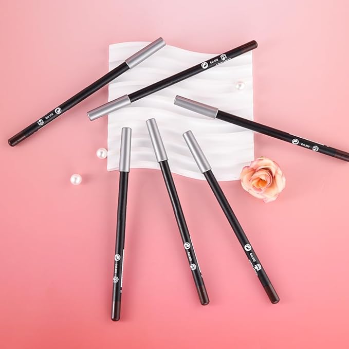 6Pcs Brow Pencil Set with Sharpener – Wooden Hard-Core Eyebrow Pencils, Perfect for Eye Brows and Eyeliner, Waterproof & Sweat-Proof for Beginner makeup (6PCS*Coffee)