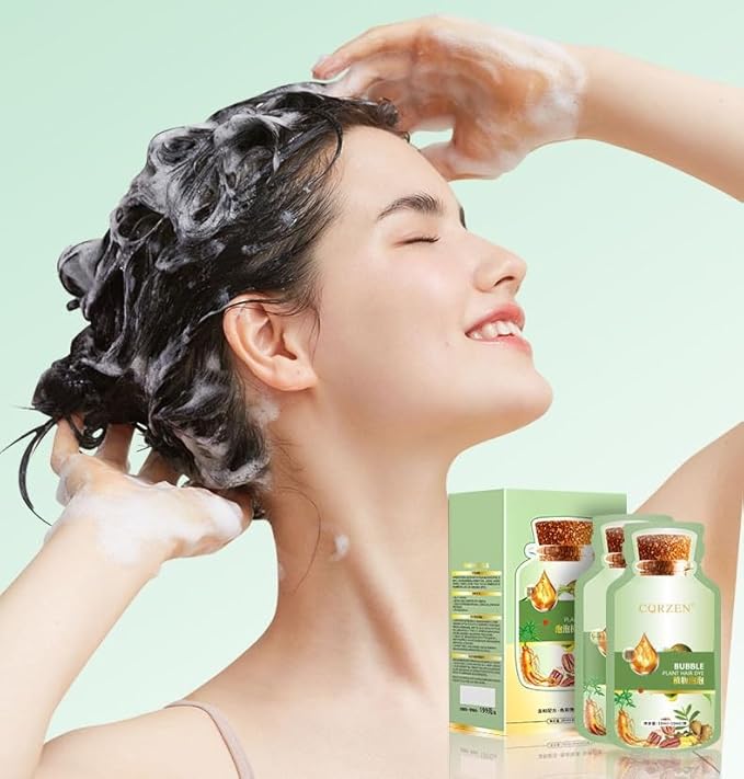 Magic Bubble Plant Hair Dye, Pure Plant Extract for Grey Hair Color Bubble Dye Shampoo, Non-Damage. (Dark Brown)